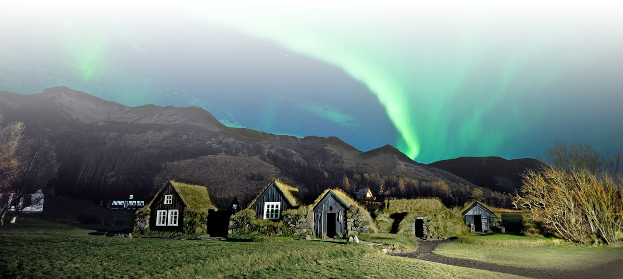 Northern Lights at Skogar Museum